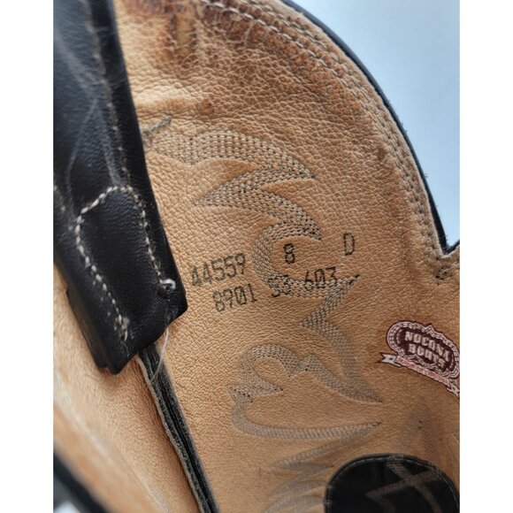 Vintage Nocona Boots Black Leather Western Cowboy Boots Mens 8D - Picture 11 of 16